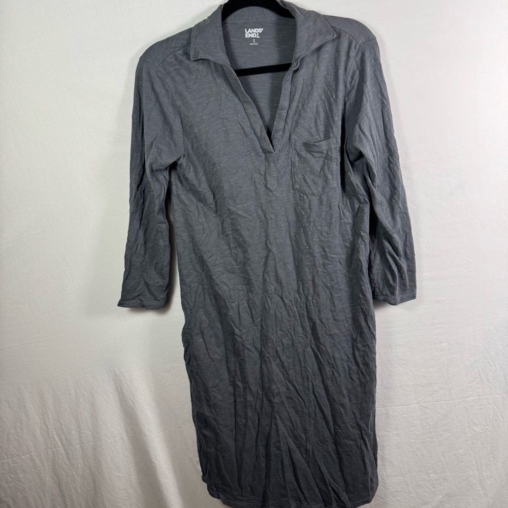Lands' End Women's Gray T-Shirt Dress Size S